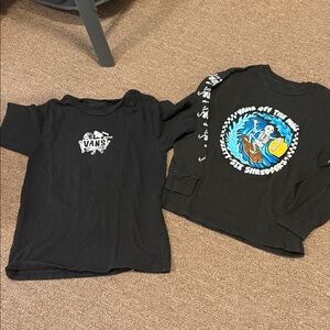 Vans Kids Black Tees with Graphic Designs